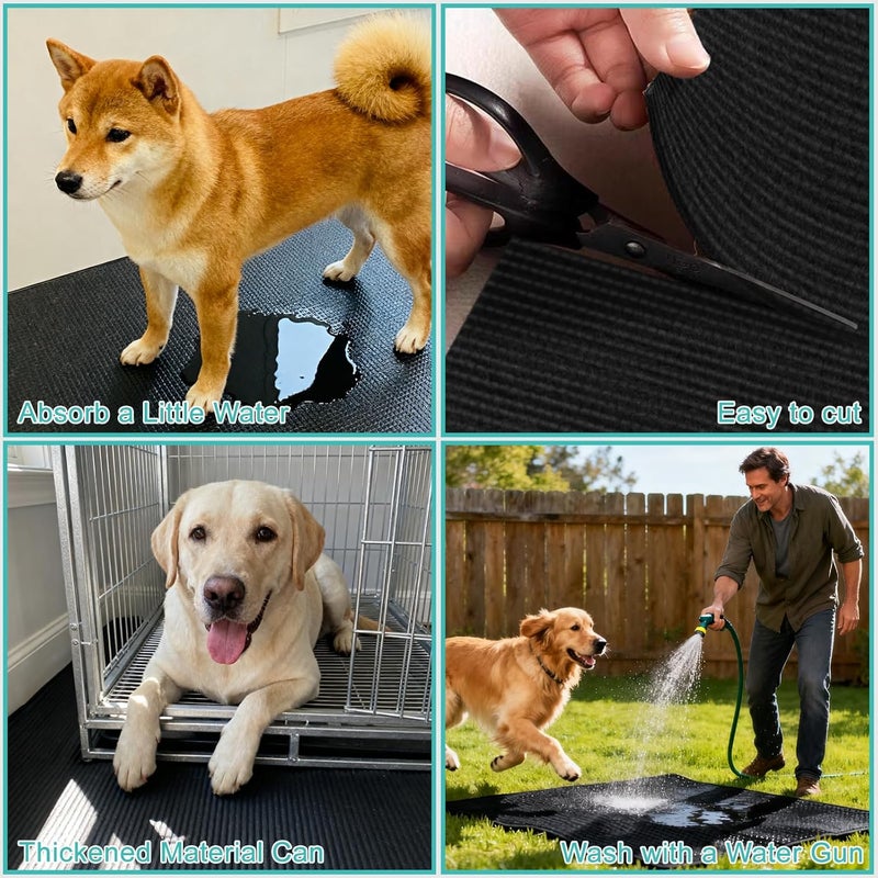 Wiojtry Pet Crate Floor Protection Mat, Mat for Under Dog Crate, 31.5" x 51.2" XXXL Thin Cut to Fit Design Washable Floor Covering Reusable Waterproof Non Slip Rug Whelping Pad for Pet (XXX-Large) - Image 5